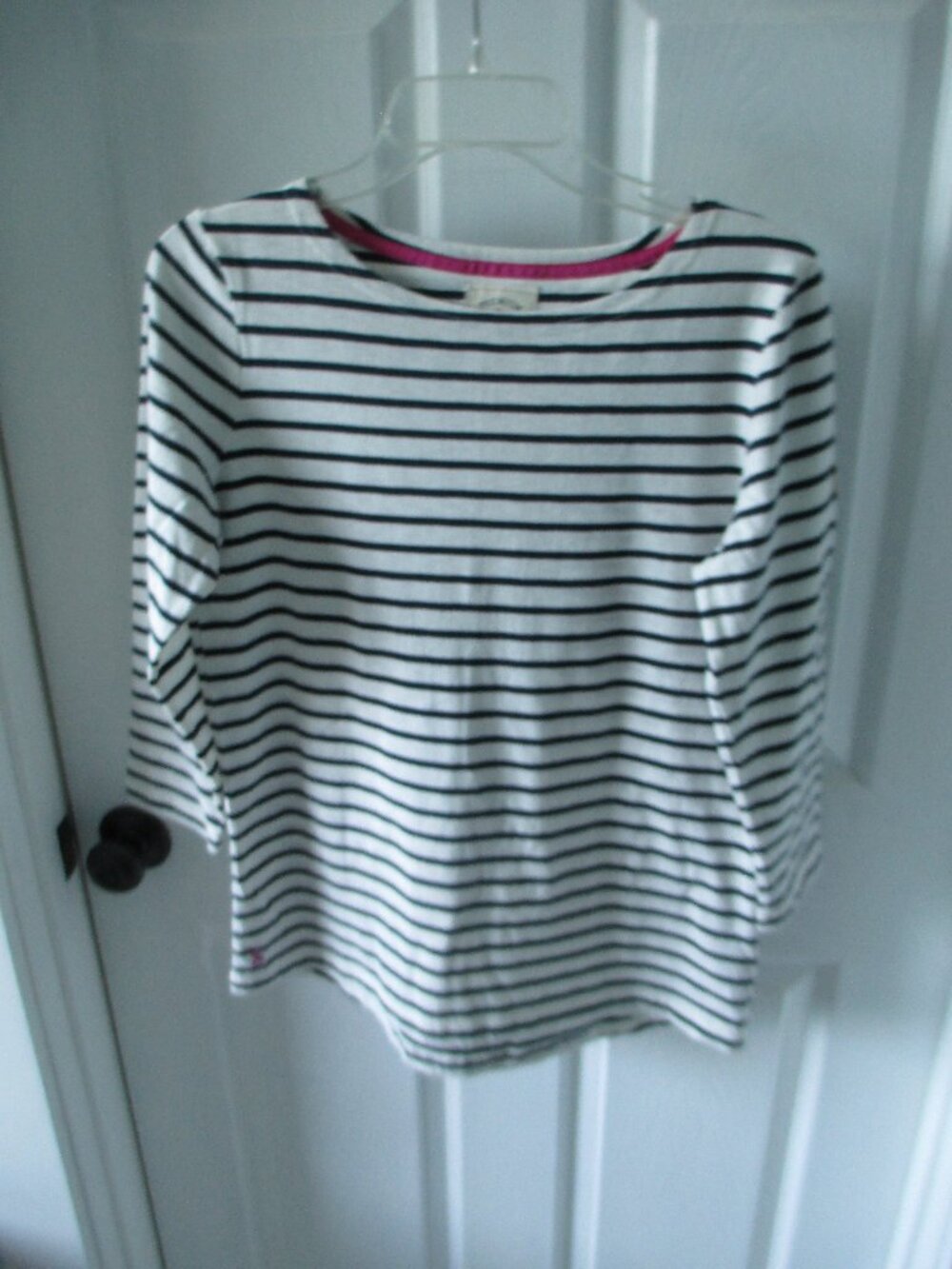 Joules stripey cotton 3/4 sleeve length shirt